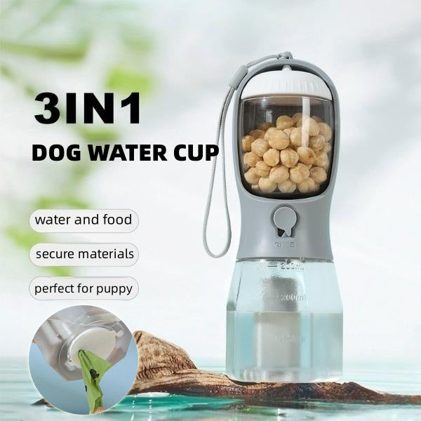 Doggie Travel Cup with Snacks & Waste Bags