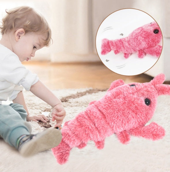 Hopping Shrimp Plush Toy—Playful Fun for Cats