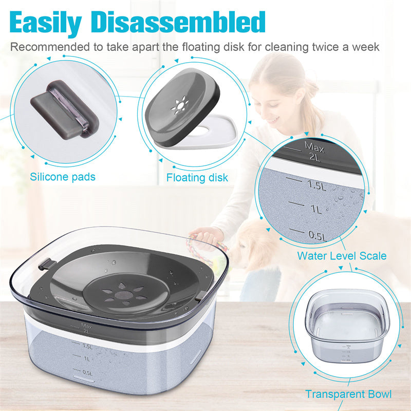 Large Spill-Proof Water Bowl for Mess-Free Pet Hydration