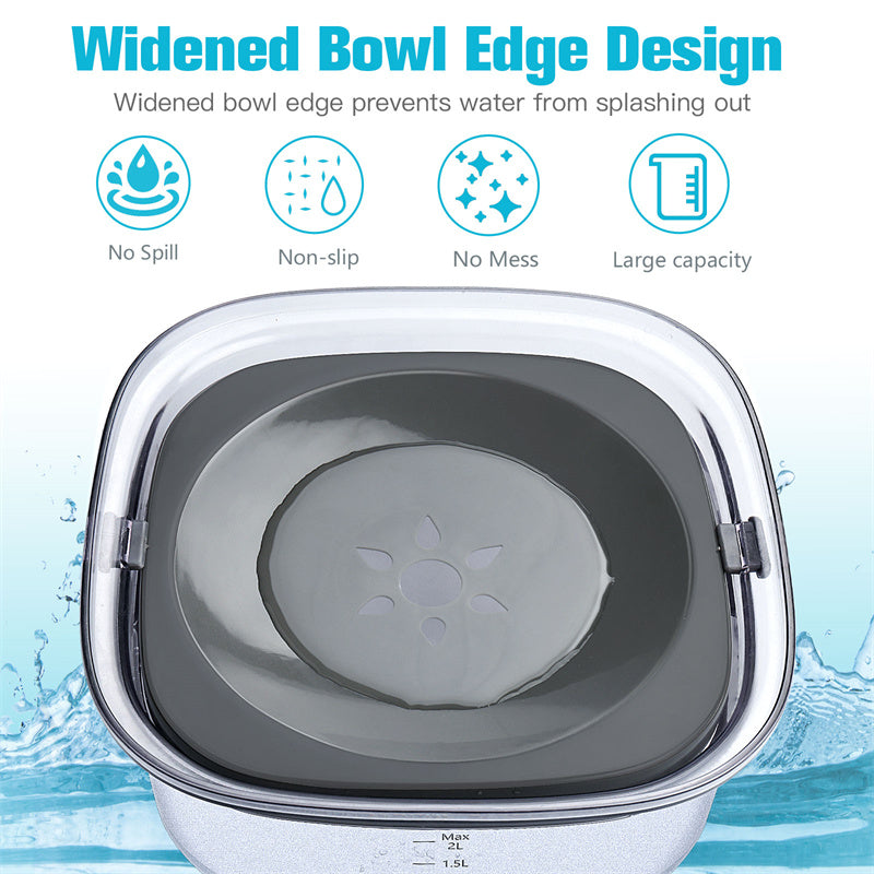 Large Spill-Proof Water Bowl for Mess-Free Pet Hydration
