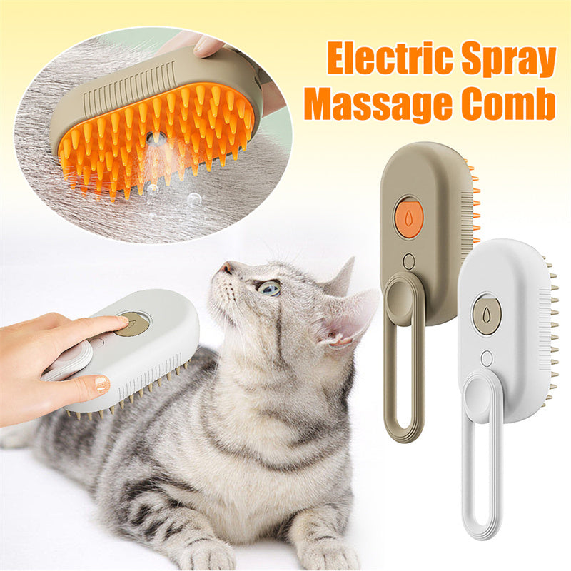 3-in-1 Steam Cat & Dog Brush – Groom, Massage & Shine!