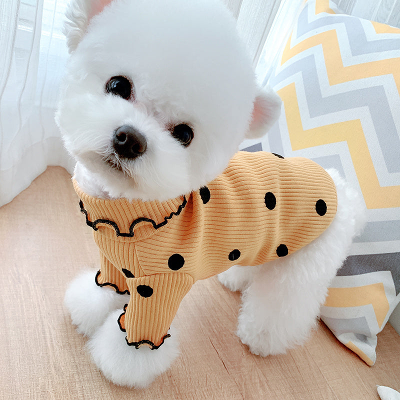 Adorable Dot Turtleneck Dog Shirt for Every Season
