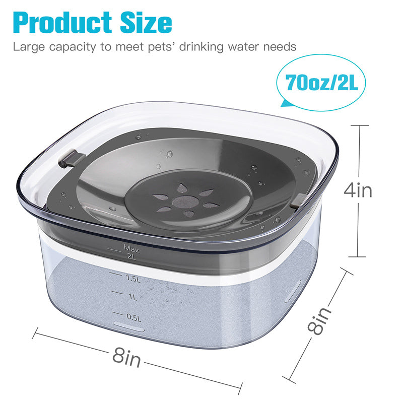 Large Spill-Proof Water Bowl for Mess-Free Pet Hydration