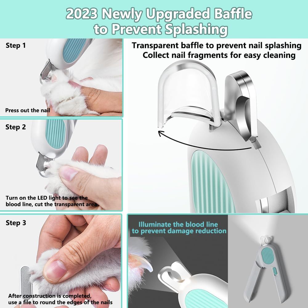 Safe LED Pet Nail Clippers for Dogs and Cats