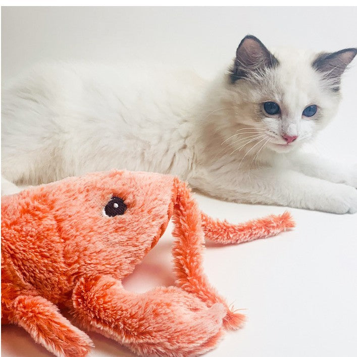 Hopping Shrimp Plush Toy—Playful Fun for Cats