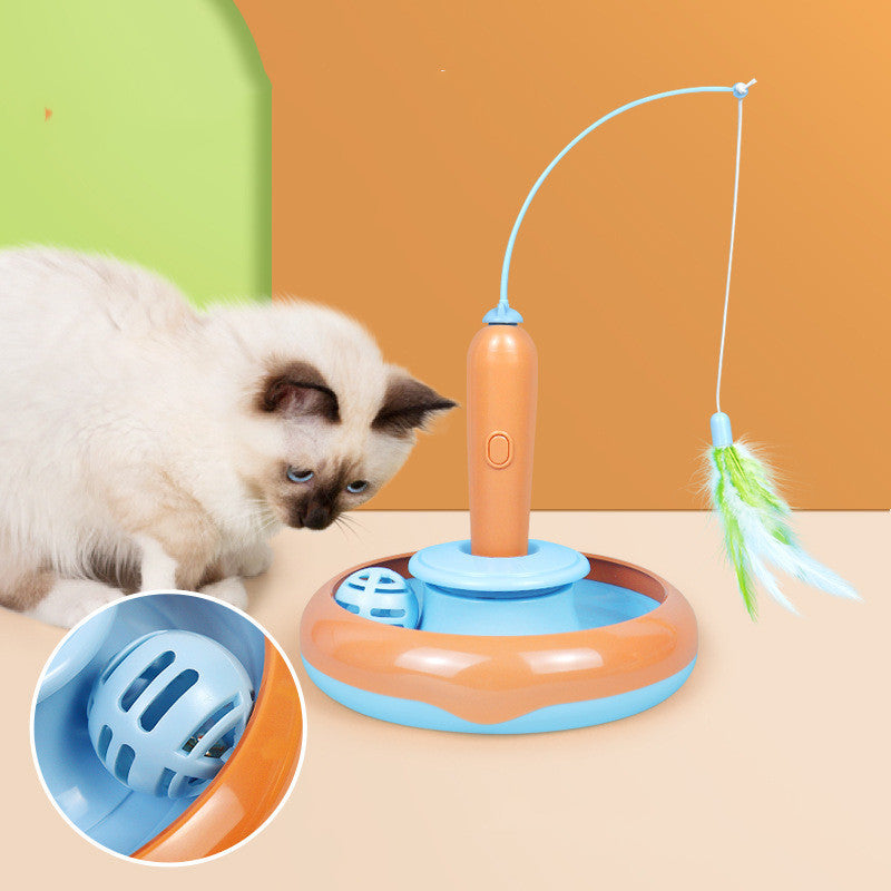 Feather & Spin Cat Toy for Endless Fun