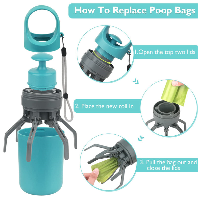 Easy Poop Scooper with Built-In Bag Dispenser
