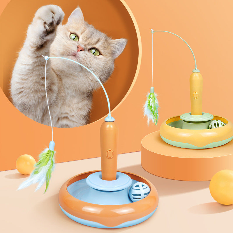 Feather & Spin Cat Toy for Endless Fun