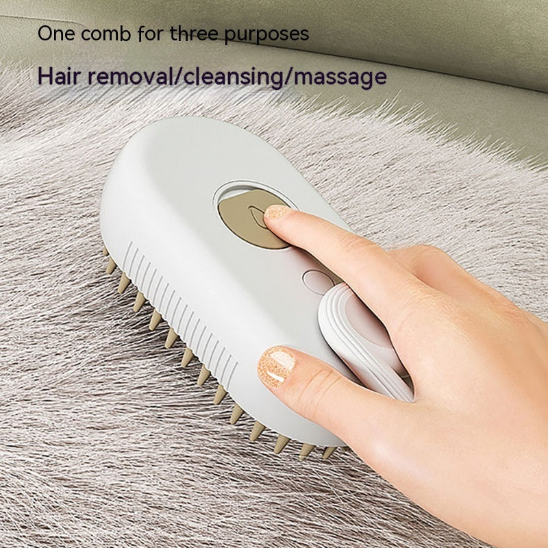 3-in-1 Steam Cat & Dog Brush – Groom, Massage & Shine!