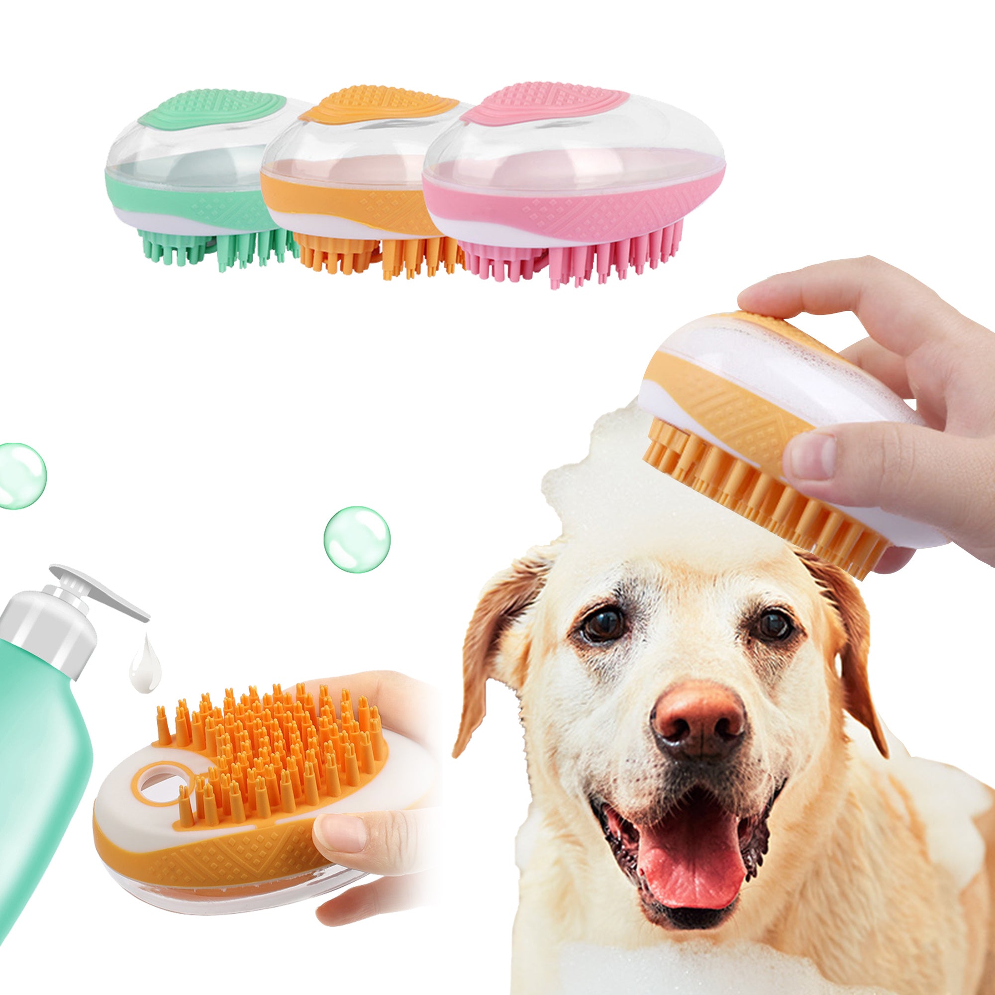 Dual-Action Pet Grooming Comb with Massage Function
