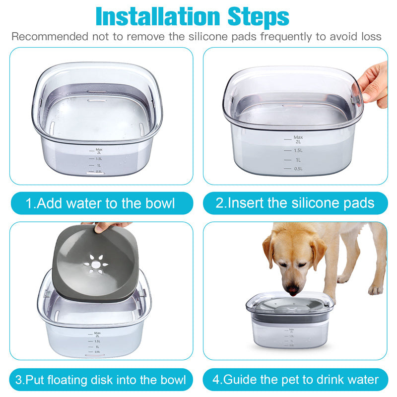 Large Spill-Proof Water Bowl for Mess-Free Pet Hydration