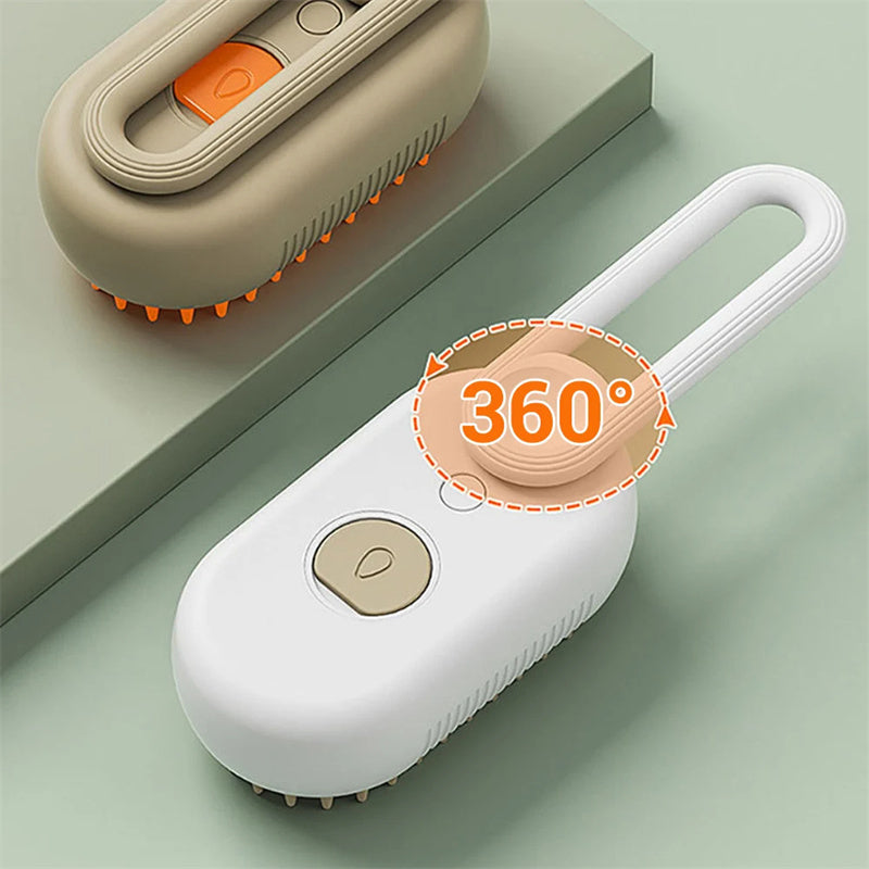 3-in-1 Steam Cat & Dog Brush – Groom, Massage & Shine!