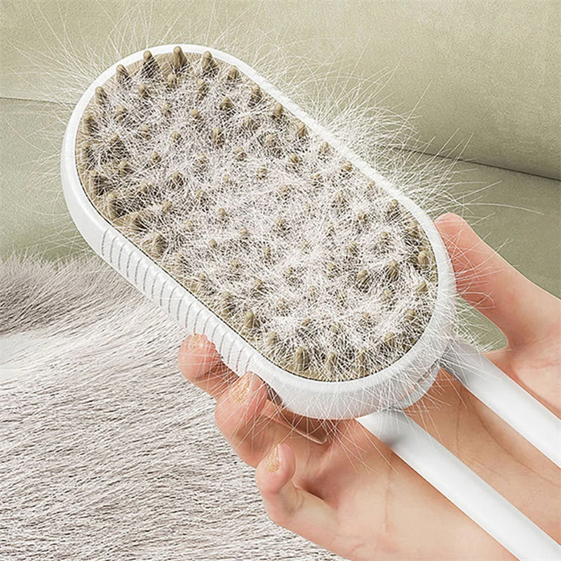 3-in-1 Steam Cat & Dog Brush – Groom, Massage & Shine!