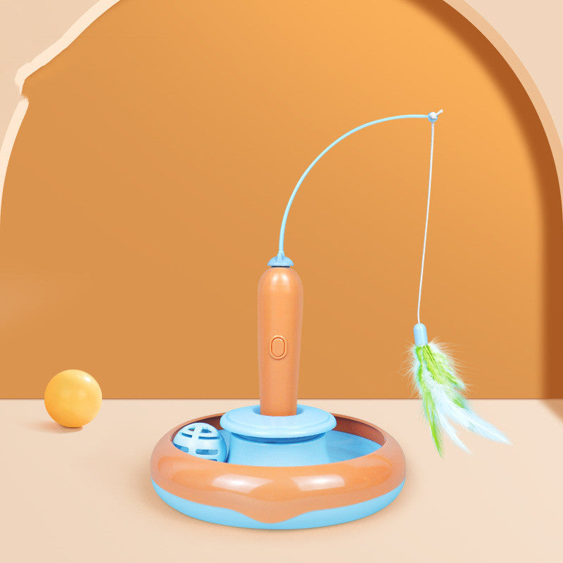 Feather & Spin Cat Toy for Endless Fun