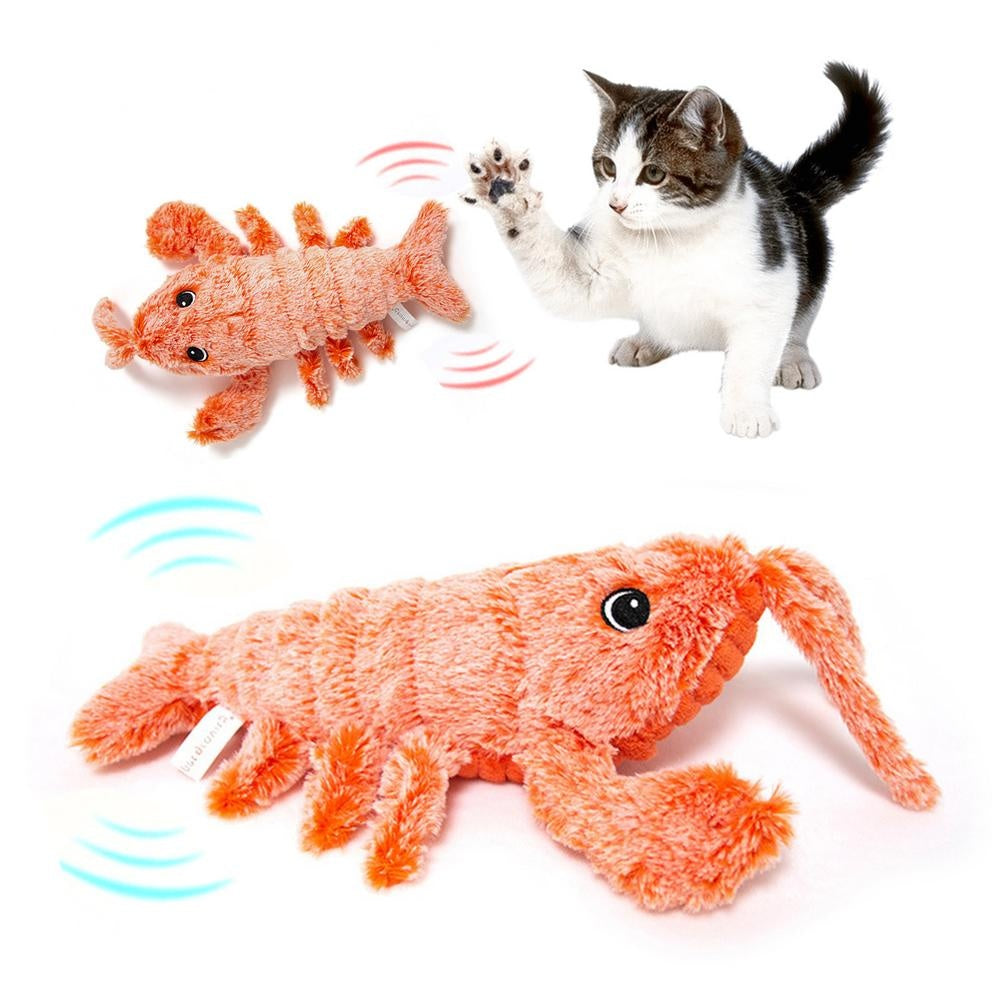 Hopping Shrimp Plush Toy—Playful Fun for Cats